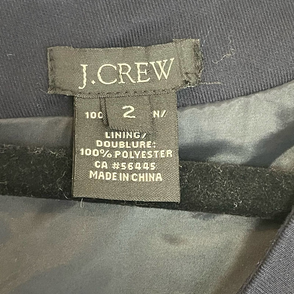 J Crew Women's Navy Blue Allura Shift Career Dress in Superfine Cotton Size 2 - Picture 11 of 13